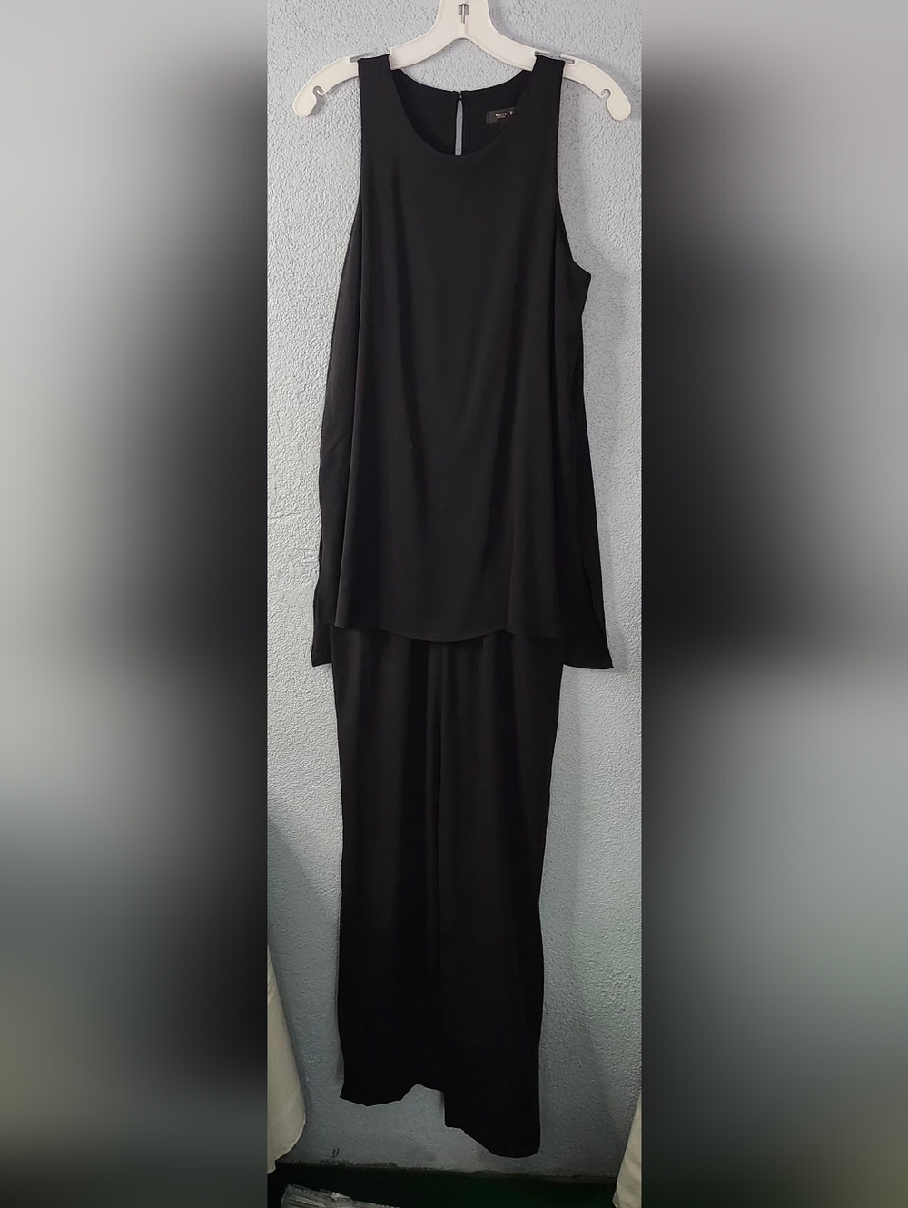 White House Black Market Black Sleeveless Shift Tank Top Pantsuit